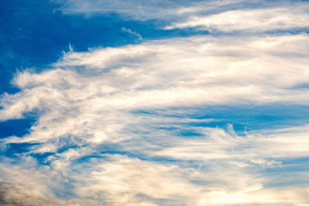 Shining sun at clear blue skyの写真素材