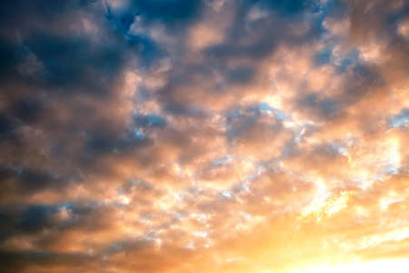 Shining sun at clear blue skyの写真素材