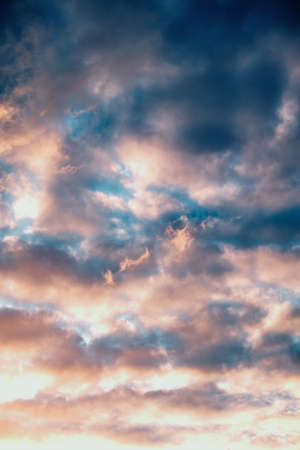 Shining sun at clear blue skyの写真素材