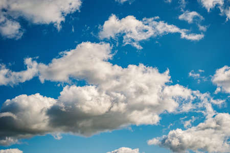 Blue sky background with a tiny cloudsの写真素材