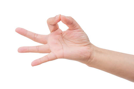 female hand isolated on white backgroundの写真素材