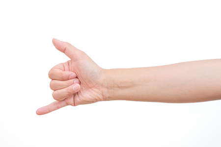 female hand isolated on white backgroundの写真素材