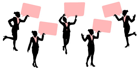 silhouette of business woman with white backgroundのイラスト素材