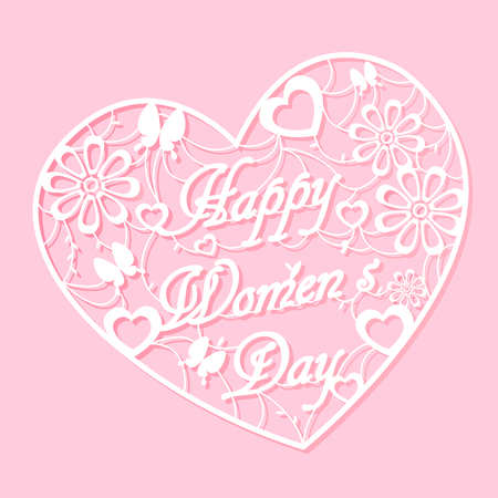 Cute cartoon card with happy womens dayのイラスト素材
