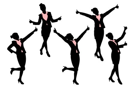 Silhouette of business woman with white backgroundのイラスト素材