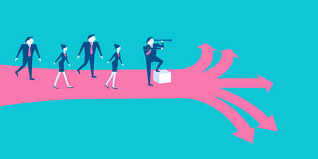 Business people with leadership concept on blue background.のイラスト素材