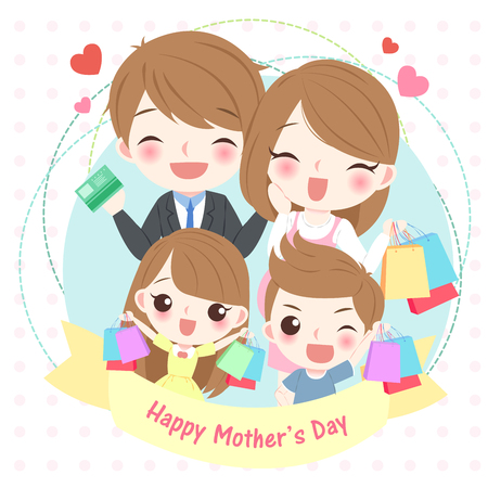 Cute cartoon happy mother day for your concept.のイラスト素材