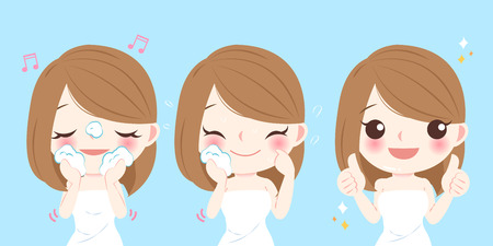 Vector Of Beauty Cartoon Skin Care Woman Id 76972870 Royalty Free Image Stocklib