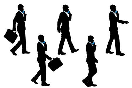 silhouette of businessman on the white backgroundのイラスト素材