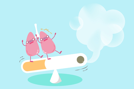 cute cartoon lung with health problem conceptのイラスト素材