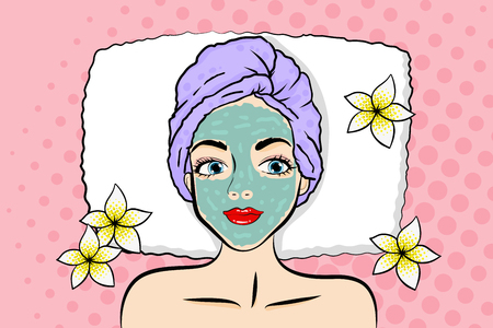 pop of cartoon woman with make upのイラスト素材