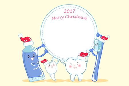Tooth with merry christmas.のイラスト素材