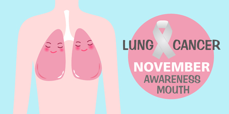 Lung with health concept on blue background.のイラスト素材