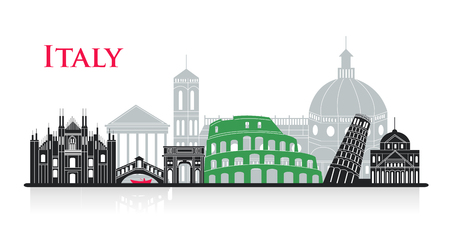 Silhouette of Italy on the white background.のイラスト素材