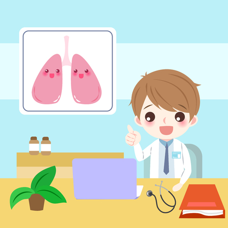 Doctor with lung concept illustration.のイラスト素材