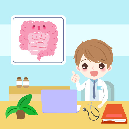 Doctor with intestine concept illustration.のイラスト素材