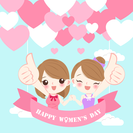 happy woman day concept on the blue backgroundのイラスト素材
