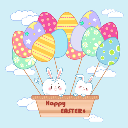 Cute cartoon tooth with happy easter for your holiday conceptのイラスト素材