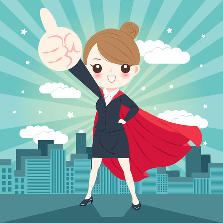 Cartoon super business woman for your conceptのイラスト素材