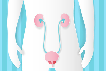 woman with uterus concept on the blue backgroundのイラスト素材