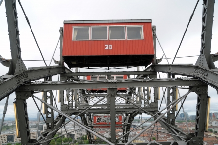 Famous ferris wheel in prater park, vienna, austriaのeditorial素材