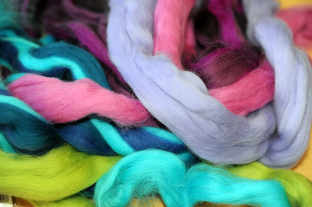 colorful ropes of felting wool