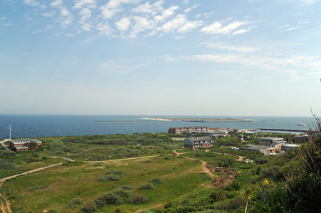 coast of Helgoland, german island in the north sea, with bathing duneの写真素材