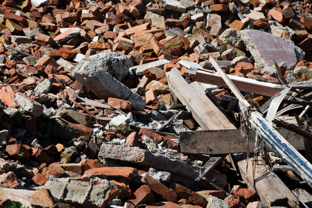 rubble of a demoished houseの写真素材