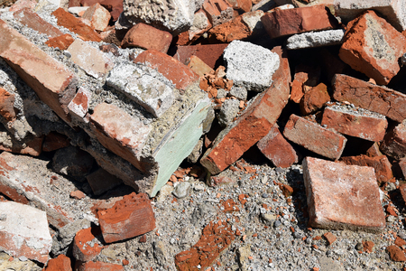 rubble of a demoished houseの写真素材