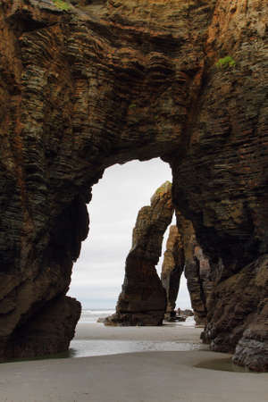 Beach of the Cathedrals in Ribadeo, Spainの写真素材