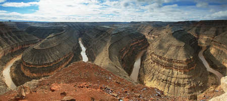 Goosenecks State Park panoramaの写真素材