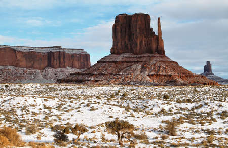 The majestic Monument Valley in winterの写真素材