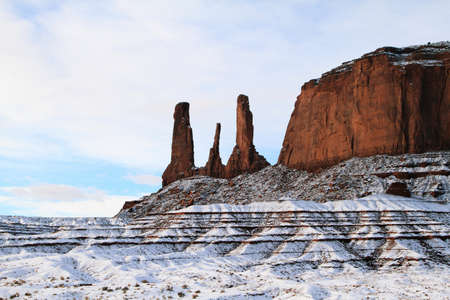 The majestic Monument Valley in winterの写真素材