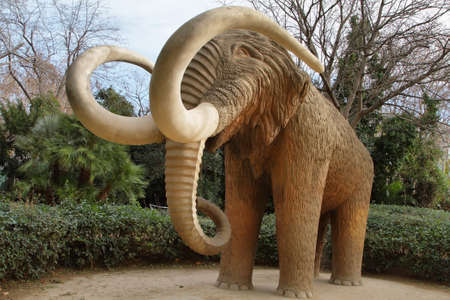 Mammoth statue in Ciutadella Park, Barcelonaの写真素材