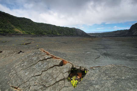 Kilauea Iki Crater in Hawaii Volcanoes National Park on the Big Island of Hawaiiの写真素材