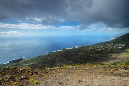 Los Canarios Volcanic Landscape from Teneguia volcano, in La Palma island, Canary Islands, Spainの写真素材