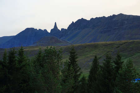 Mt. Hraundrangi in Oxnadalur valley, northern Iceland