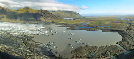 Skaftafellsjokull glacier moraine, Skaftafell National Park, Icelandの写真素材