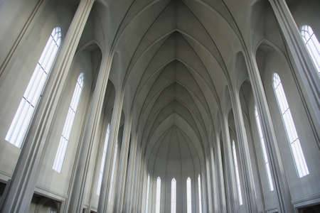 Interior of Hallgrimskirkja Cathedral, the Lutheran (Church of Iceland)のeditorial素材