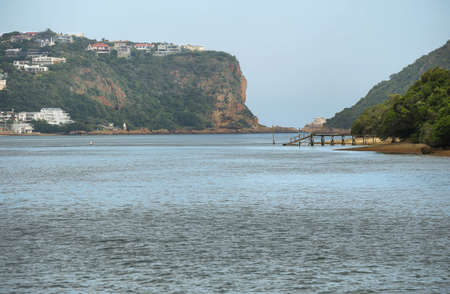 The Heads in Knysna where the lagoon enters the sea, South Africaの写真素材