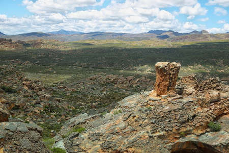 Amazing landscape from Stadsaal caves in Cederberg nature reserve, South Africaの写真素材