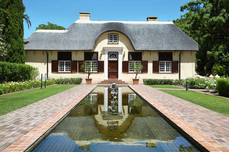 SOMERSET WEST, SOUTH AFRICA - DECEMBER 5: Beautiful residential homestead, dating back to the 1700's on december 5, 2014 in Vergelegen state in Somerset West, Western Cape, South Africa.のeditorial素材