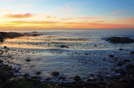 Sunset in idyllic beach near Camps bay, South Africa