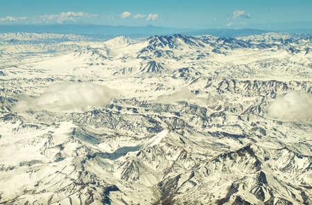 Aerial andean landscape of Antofagasta region, Chileの写真素材