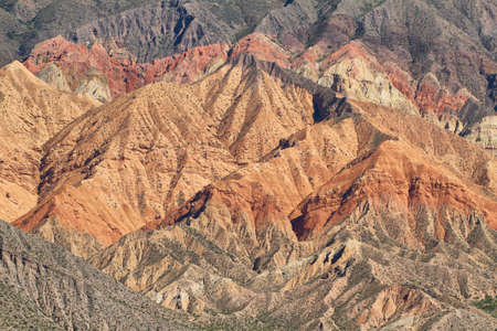 Views of colorful mountains from Tilcara,  Jujuy province, Argentina