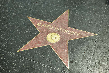 LOS ANGELES - JUNE 5, 2016: Alfred Hitchcock star in Hollywood Walk of Fame in Los Angeles, CA. There are more than 2,400 five-pointed stars which attract about 10 million visitors annuallyのeditorial素材
