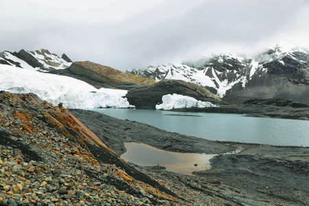 Pastoruri glacier in Peru has been suffering from global warming, having refused in the last years,...