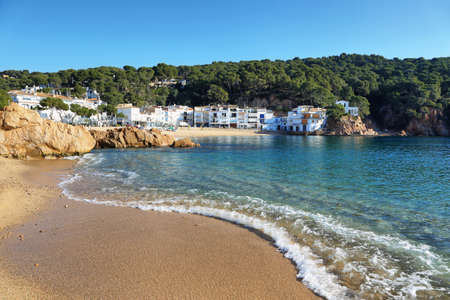 Tamariu bay and coastal town, Costa Brava in Catalonia, Spain.