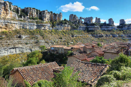 Mountain karstic landscape in Spain. Orbaneja del Castillo. Geology. Horizontalの写真素材