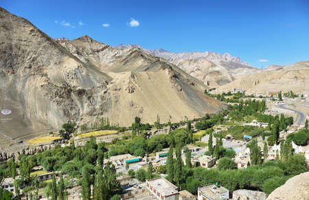 Landscape views from Lamayuru Village as seen from the Monastery in Ladakh region, Indiaのeditorial素材